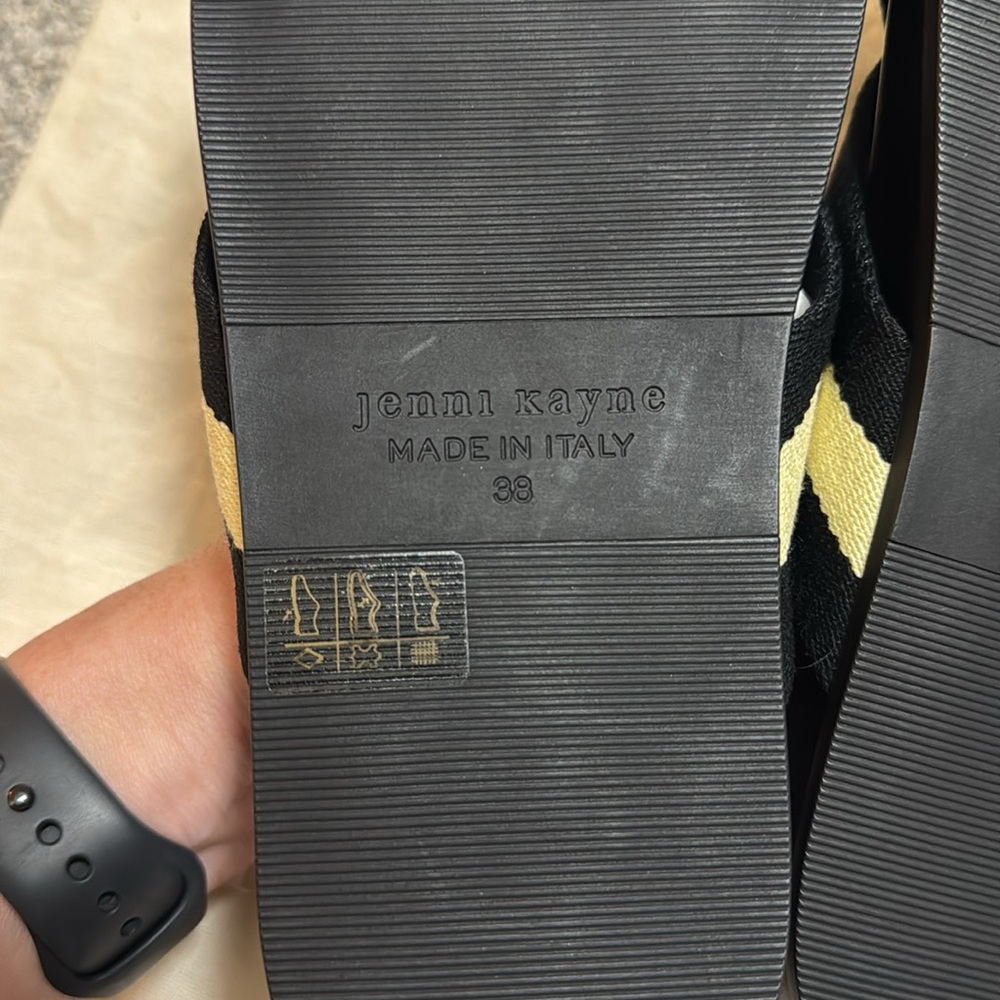 BNIB Size 38 Jenni Kayne Black and Cream Women's Sandals! - Picture 10 of 13